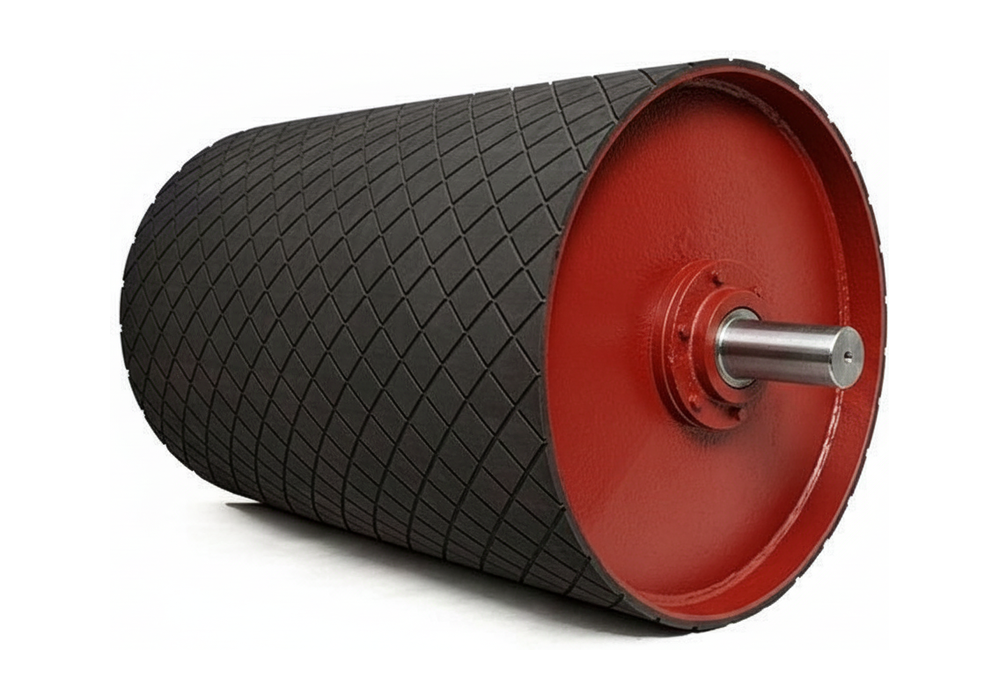 JDJ return drum with rubber lagging, for belt conveyor